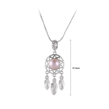 Load image into Gallery viewer, 925 Sterling Silver Fashion Creative Dream Catcher Purple Freshwater Pearl Pendant with Necklace