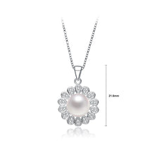 Load image into Gallery viewer, 925 Sterling Silver Fashion and Elegant Freshwater Pearl Pendant with Cubic Zirconia and Necklace