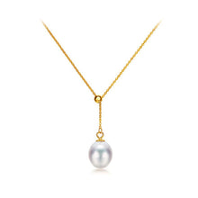 Load image into Gallery viewer, 925 Sterling Silver Plated Gold Simple Fashion Freshwater Pearl Necklace