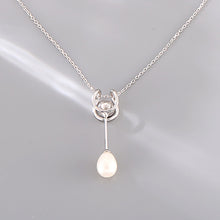 Load image into Gallery viewer, 925 Sterling Silver Simple Fashion Geometric Tassel Freshwater Pearl Pendant with Necklace