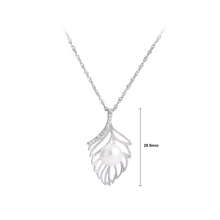 Load image into Gallery viewer, 925 Sterling Silver Simple Fashion Hollow Leaf Freshwater Pearl Pendant with Necklace