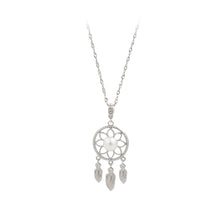 Load image into Gallery viewer, 925 Sterling Silver Fashion Creative Dream Catcher White Freshwater Pearl Pendant with Necklace