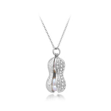 Load image into Gallery viewer, 925 Sterling Silver Stylish and Elegant Peanut Freshwater Pearl Pendant with Cubic Zirconia and Necklace
