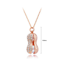 Load image into Gallery viewer, 925 Sterling Silver Plated Rose Gold Fashion Elegant Peanut Freshwater Pearl Pendant with Cubic Zirconia and Necklace