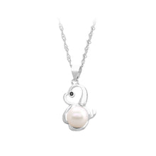 Load image into Gallery viewer, 925 Sterling Silver Simple Cute Puppy Freshwater Pearl Pendant with Necklace
