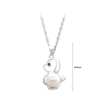 Load image into Gallery viewer, 925 Sterling Silver Simple Cute Puppy Freshwater Pearl Pendant with Necklace