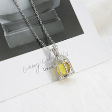 Load image into Gallery viewer, 925 Sterling Silver Fashion Simple Bird Cage Yellow Imitation Pearl Pendant with Necklace