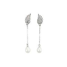Load image into Gallery viewer, 925 Sterling Silver Fashion Simple Angel Wings Freshwater Pearl Tassel Earrings