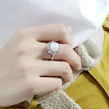 Load image into Gallery viewer, 925 Sterling Silver Fashion Elegant Flower White Freshwater Pearl Adjustable Ring