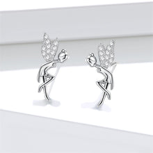 Load image into Gallery viewer, 925 Sterling Silver Fashion Simple Flower Fairy Cubic Zirconia Stud Earrings