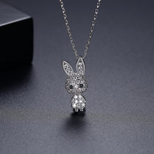 Load image into Gallery viewer, Simple and Cute Rabbit Pendant with Cubic Zirconia and Necklace