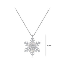 Load image into Gallery viewer, Fashion and Elegant Snowflake Pendant with Cubic Zirconia and Necklace