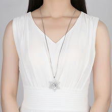 Load image into Gallery viewer, Fashion and Elegant Snowflake Pendant with Cubic Zirconia and Necklace