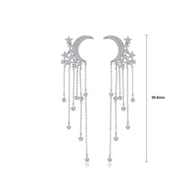 Load image into Gallery viewer, Fashion Simple Moon Tassel Earrings with Cubic Zirconia