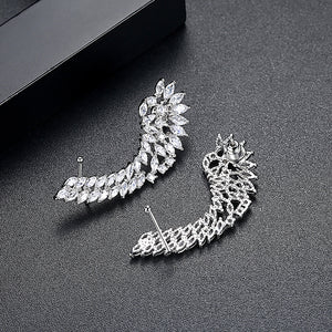 Fashion and Elegant Angel Wings Cubic Zirconia Stud Earrings