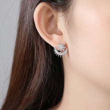 Load image into Gallery viewer, Simple Personality Star Moon Tassel Asymmetric Earrings with Cubic Zirconia