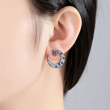 Load image into Gallery viewer, Fashion Simple Star Moon Asymmetric Earrings with Zircon