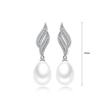 Load image into Gallery viewer, Fashion and Elegant Geometric Imitation Pearl Earrings with Cubic Zirconia