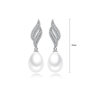 Fashion and Elegant Geometric Imitation Pearl Earrings with Cubic Zirconia