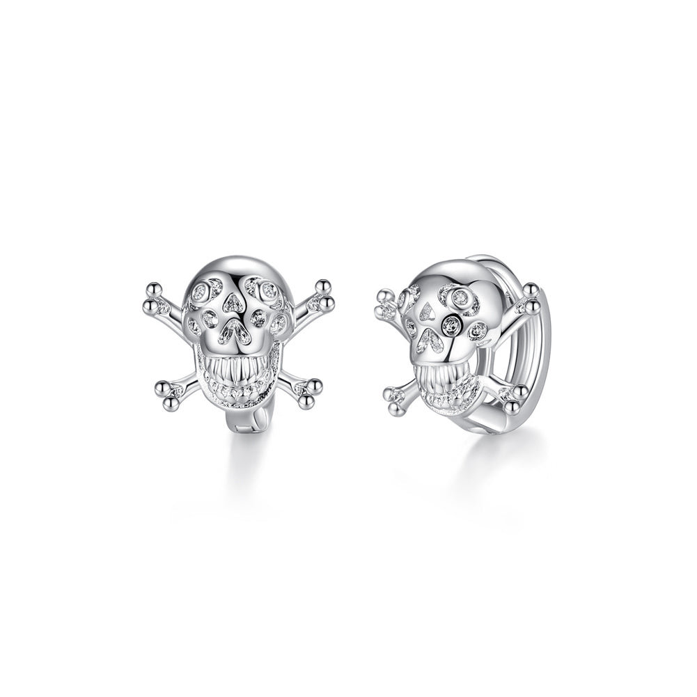 Simple Personality Skull Earrings with Cubic Zirconia