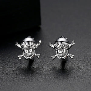 Simple Personality Skull Earrings with Cubic Zirconia