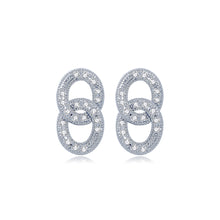 Load image into Gallery viewer, Simple and Fashion Geometric Double Ring Earrings with Cubic Zirconia