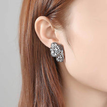 Load image into Gallery viewer, Elegant and Bright Plated Black Butterfly Earrings with Cubic Zirconia