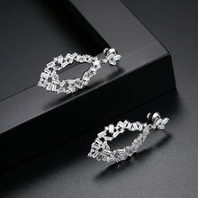 Load image into Gallery viewer, Simple and Fashion Geometric Hollow Water Drop-shaped Earrings with Cubic Zirconia