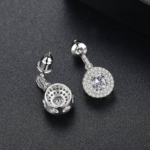 Simple Bright Geometric Round Stud Earrings with Cubic Zirconia