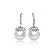 Load image into Gallery viewer, Fashion and Elegant Geometric Imitation Pearl Earrings with Cubic Zirconia