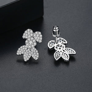 Simple Bright Geometric Earrings with Cubic Zirconia