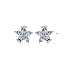 Load image into Gallery viewer, Simple and Fashion Flower Stud Earrings with Cubic Zirconia