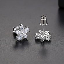 Load image into Gallery viewer, Simple and Fashion Flower Stud Earrings with Cubic Zirconia