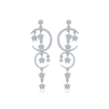 Load image into Gallery viewer, Fashion Simple Star Moon Tassel Earrings with Cubic Zirconia