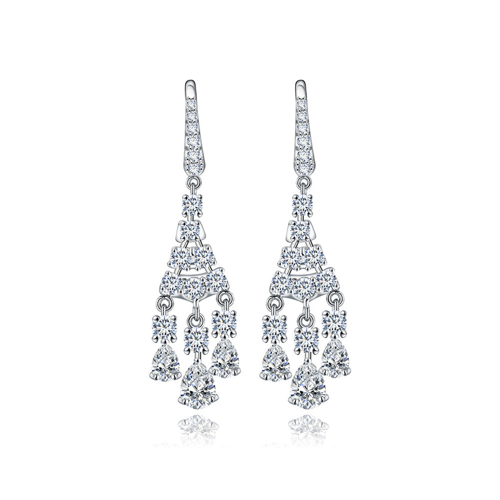 Fashion and Elegant Geometric Earrings with Cubic Zirconia