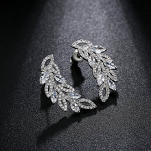 Load image into Gallery viewer, Elegant Bright Leaf Earrings with Cubic Zirconia