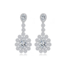Load image into Gallery viewer, Elegant and Bright Geometric Pattern Earrings with Cubic Zirconia