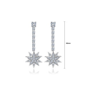 Fashion Simple Star Earrings with Cubic Zirconia