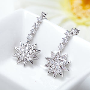 Fashion Simple Star Earrings with Cubic Zirconia
