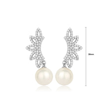 Load image into Gallery viewer, Fashion and Elegant Leaf Imitation Pearl Earrings with Cubic Zirconia