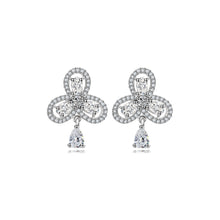 Load image into Gallery viewer, Elegant and Fashion Three-leafed Clover Earrings with Cubic Zirconia