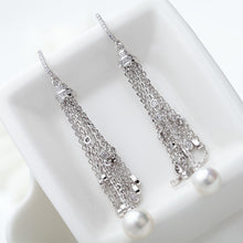 Load image into Gallery viewer, Fashion and Elegant Geometric Tassel Earrings with Cubic Zirconia