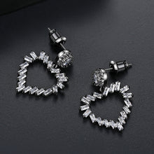Load image into Gallery viewer, Simple and Romantic Hollow Heart-shaped Earrings with Cubic Zirconia