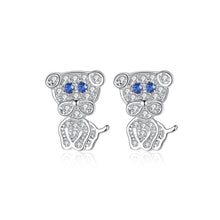 Load image into Gallery viewer, Simple and Cute Dog Stud Earrings with Cubic Zirconia