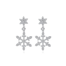 Load image into Gallery viewer, Fashion and Elegant Snowflake Earrings with Cubic Zirconia