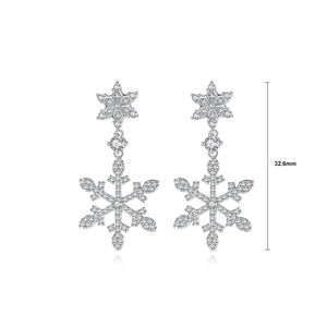 Fashion and Elegant Snowflake Earrings with Cubic Zirconia
