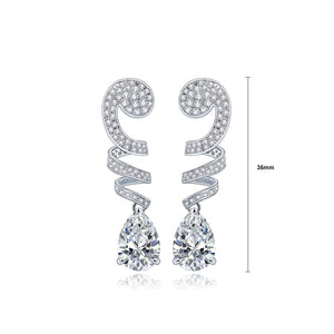 Fashion and Elegant Rotating Water Drop-shaped Earrings with Cubic Zirconia