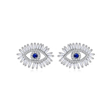 Load image into Gallery viewer, Fashion Creative Devil&#39;s Eye Stud Earrings with Blue Cubic Zirconia