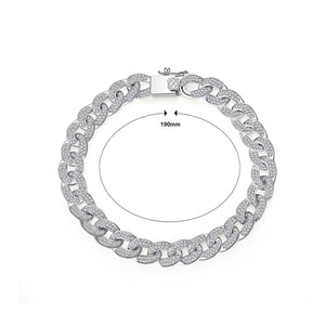 Fashion and Elegant Geometric Circle Cubic Zirconia Bracelet 19cm