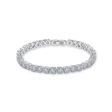 Load image into Gallery viewer, Simple Bright Geometric Round Bead Cubic Zirconia Bracelet 19cm